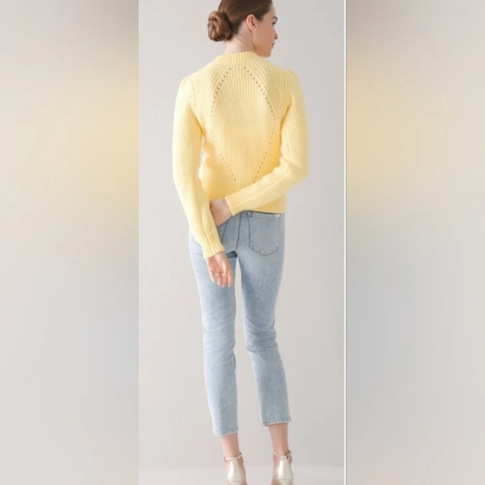 Yellow V-Neck Button Cardigan Sweater - Picture 3 of 16